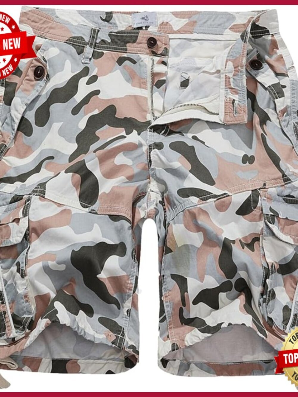Women's Casual Fitted Multi-Pockets Cotton Twill Bermuda Cargo Shorts